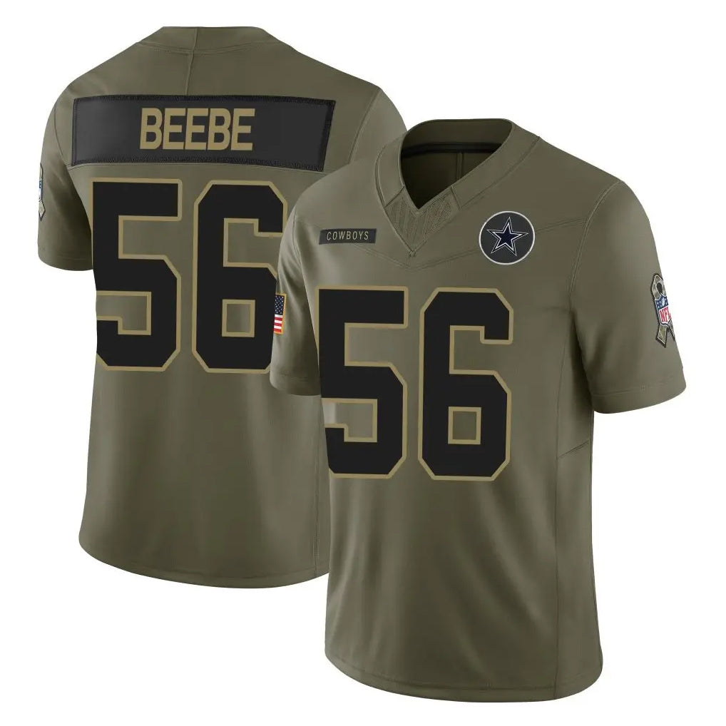 D.Cowboys #56 Cooper Beebe Player Olive 2025 Salute to Service Limited Home Game Kdoa Stitched Jerseys