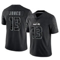 S.Seahawks #13 Ernest Jones IV Player Black Limited Reflective Home Game Ldoa Stitched Jerseys