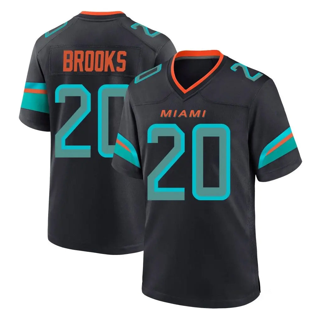 M.Dolphins #20 Jordyn Brooks Player Black Pitch Rivalries Collection Home Game Ldoa Stitched Jerseys