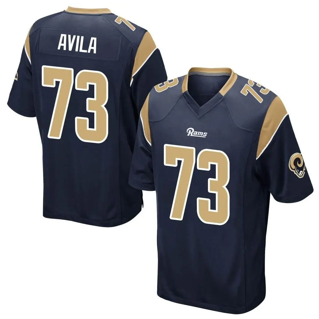 LA.Rams #73 Steve Avila Player Navy Home Game Ldoa Stitched Jerseys