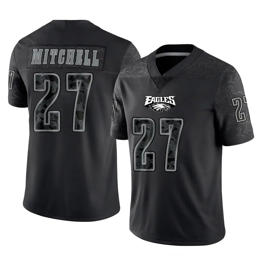 P.Eagles #27 Quinyon Mitchell Player Black Reflective Limited Home Game Ldoa Stitched Jerseys
