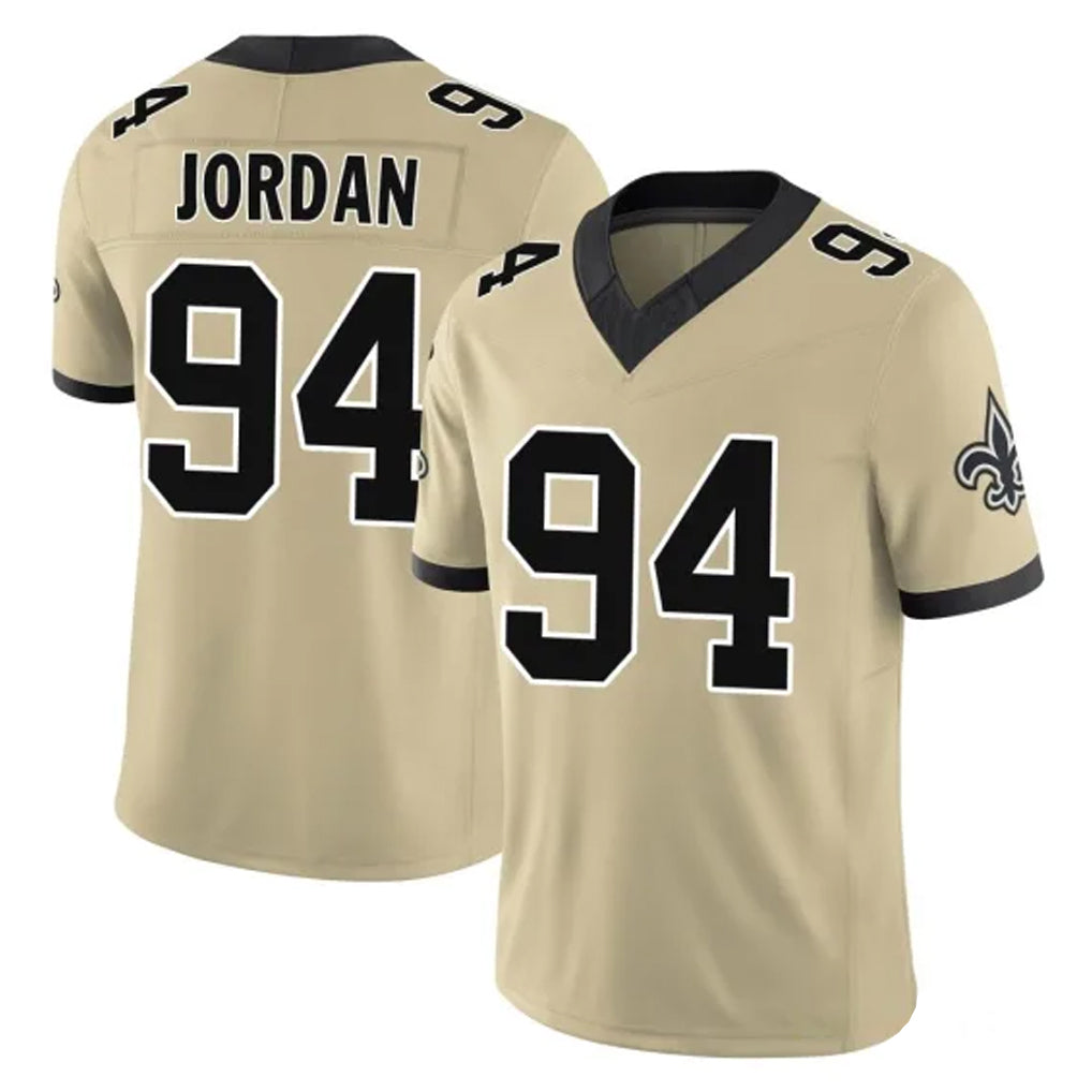 NO.Saints #94 Cameron Jordan Player Gold Limited Vapor F.U.S.E. Home Game Ldoa Stitched Jerseys