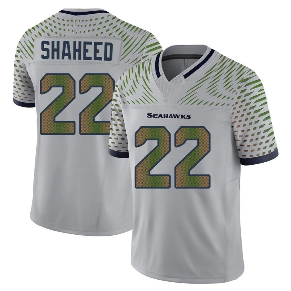 S.Seahawks #22 Rashid Shaheed Player Grey Limited 2025 Rivalries Collection Home Game Ldoa Stitched Jerseys