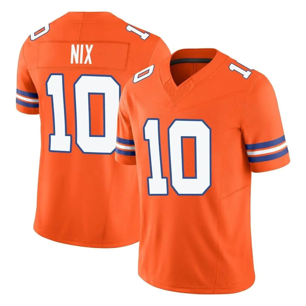 D.Broncos #10 Bo Nix Player Orange Limited Alternate Vapor F.U.S.E. Throwback Game Ldoa Stitched Jerseys