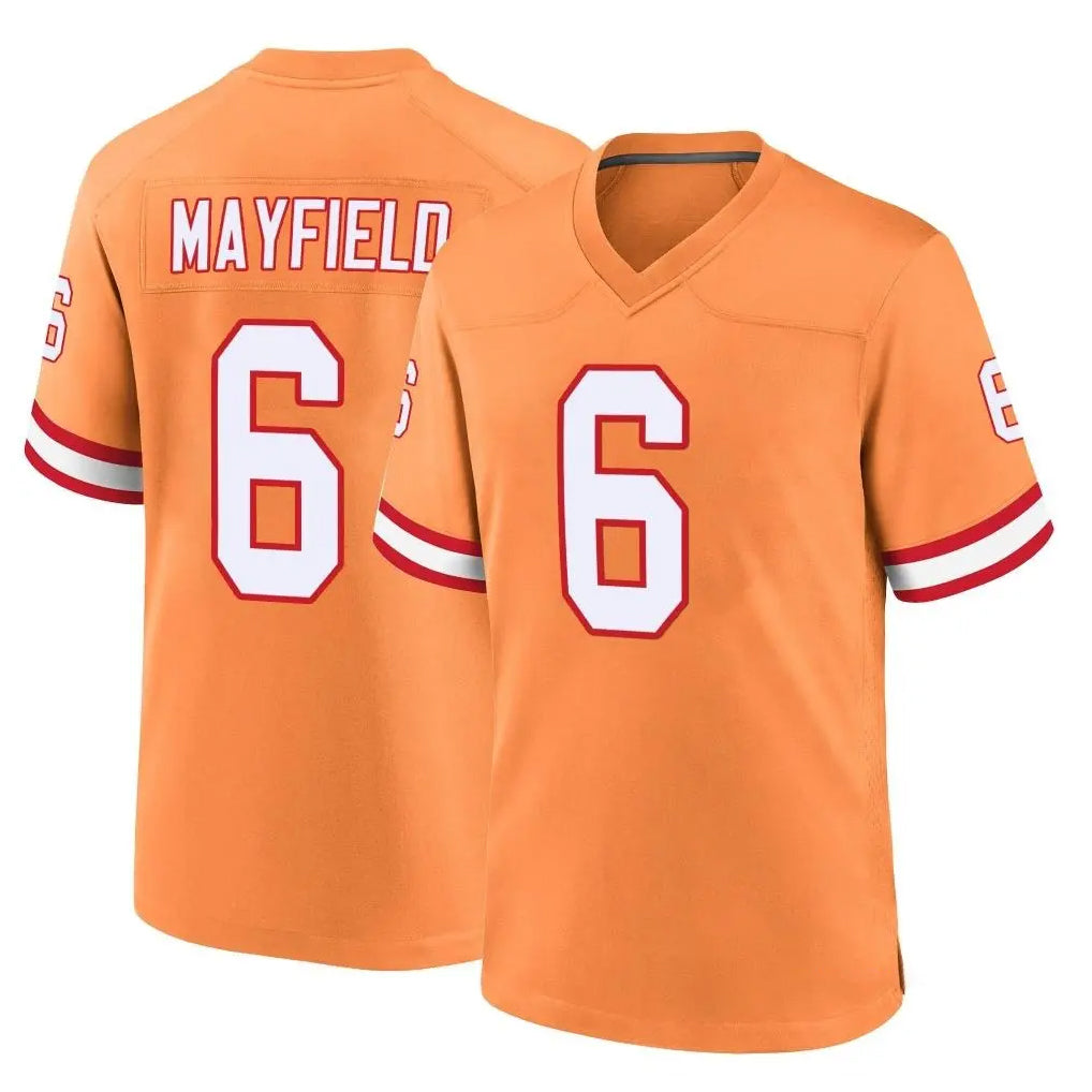TB.Buccaneers #6 Baker Mayfield Player Orange Throwback Home Game Ldoa Stitched Jerseys