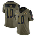 GB.Packers #10 Jordan Love Player Olive Salute To Service Limited Game Ldoa Stitched Jerseys