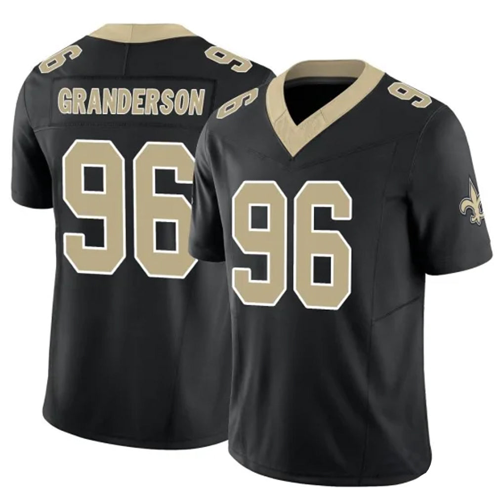 NO.Saints #96 Carl Granderson Player Black Limited Vapor F.U.S.E. Home Game Ldoa Stitched Jerseys