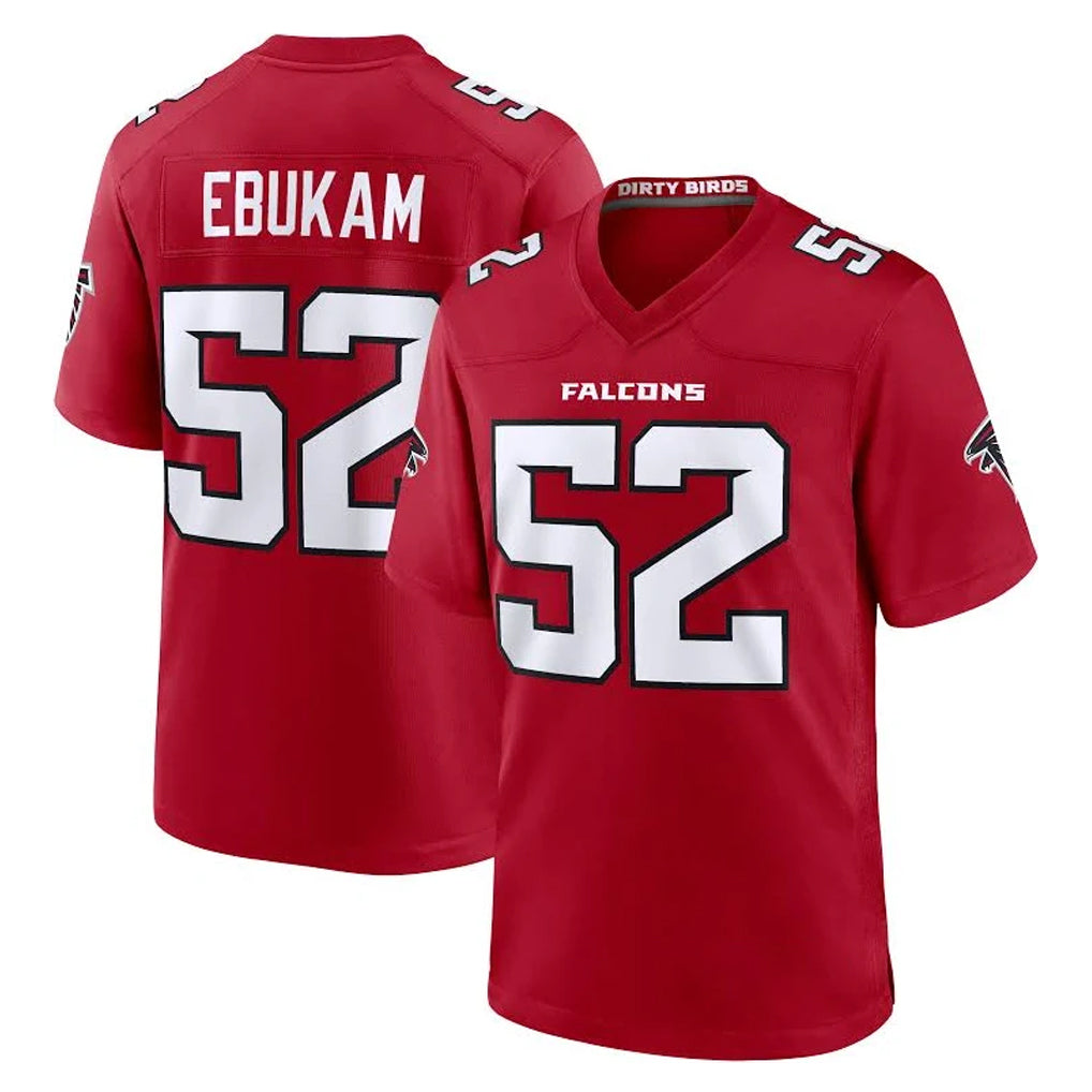 A.Falcons #52 Samson Ebukam Player Red Team Color Home Game Ldoa Stitched Jerseys