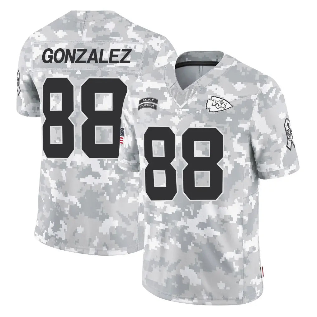 KC.Chiefs #88 Tony Gonzalez Player Arctic Camo Salute To Service Limited Game Ldoa Stitched Jerseys