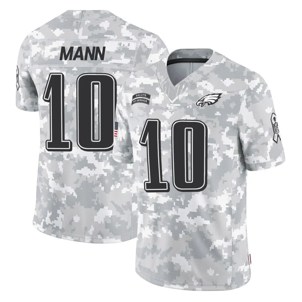 P.Eagles #10 Braden Mann Player Arctic Camo Salute to Service Limited Game Ldoa Stitched Jerseys