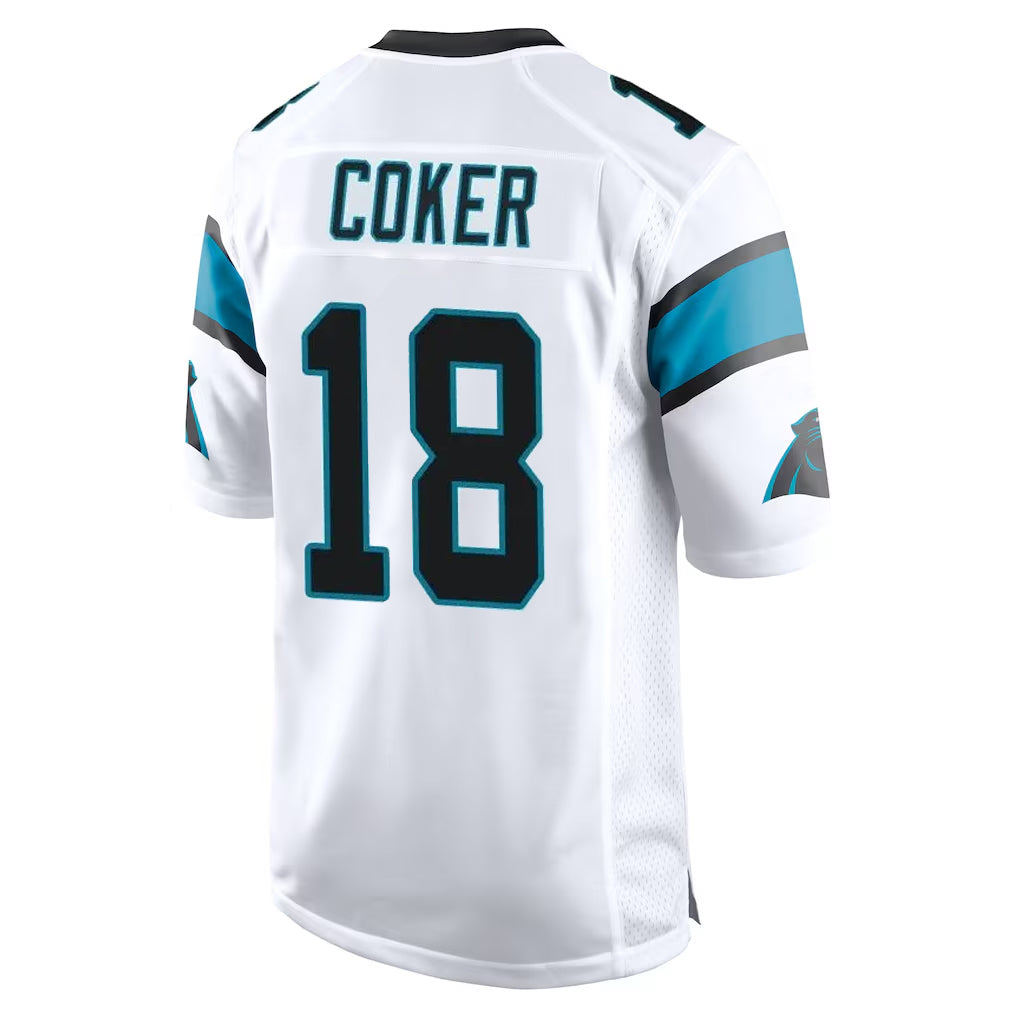C.Panthers #18 Jalen Coker Player White Game Ldoa Stitched Jerseys