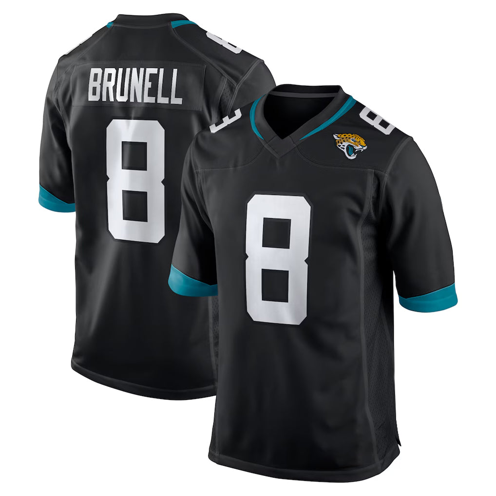 J.Jaguars #8 Mark Brunell?Player Black Home Game Ldoa Stitched Jerseys
