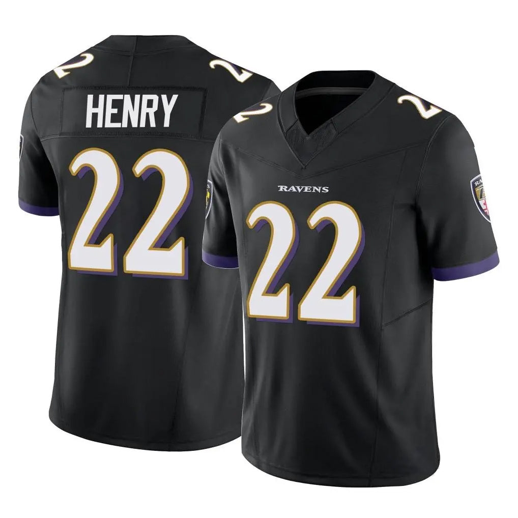 B.Ravens #22 Derrick Henry Player Black Limited Home Game Ldoa Stitched Jerseys