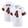 C.Browns #4 Deshaun Watson Player White Alternate Home Game Ldoa Stitched Jerseys