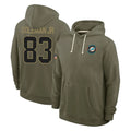 M.Dolphins #83 Kevin Coleman Jr. Player Olive Salute to Service Pullover Hoodies Limited Ldoa Stitched Jerseys