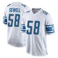 D.Lions #58 Penei Sewell Player White Home Game Ldoa Stitched Jerseys