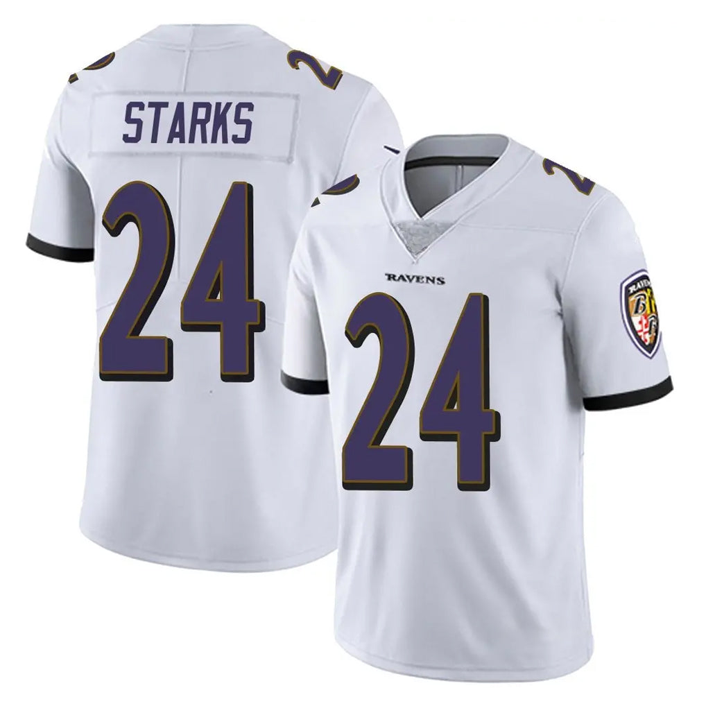 B.Ravens #24 Malaki Starks Player White Vapor F.U.S.E. Limited Ldoa Stitched Jerseys