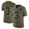 C.Panthers #3 Princely Umanmielen Player Olive 2025 Salute to Service Limited Game Ldoa Stitched Jerseys