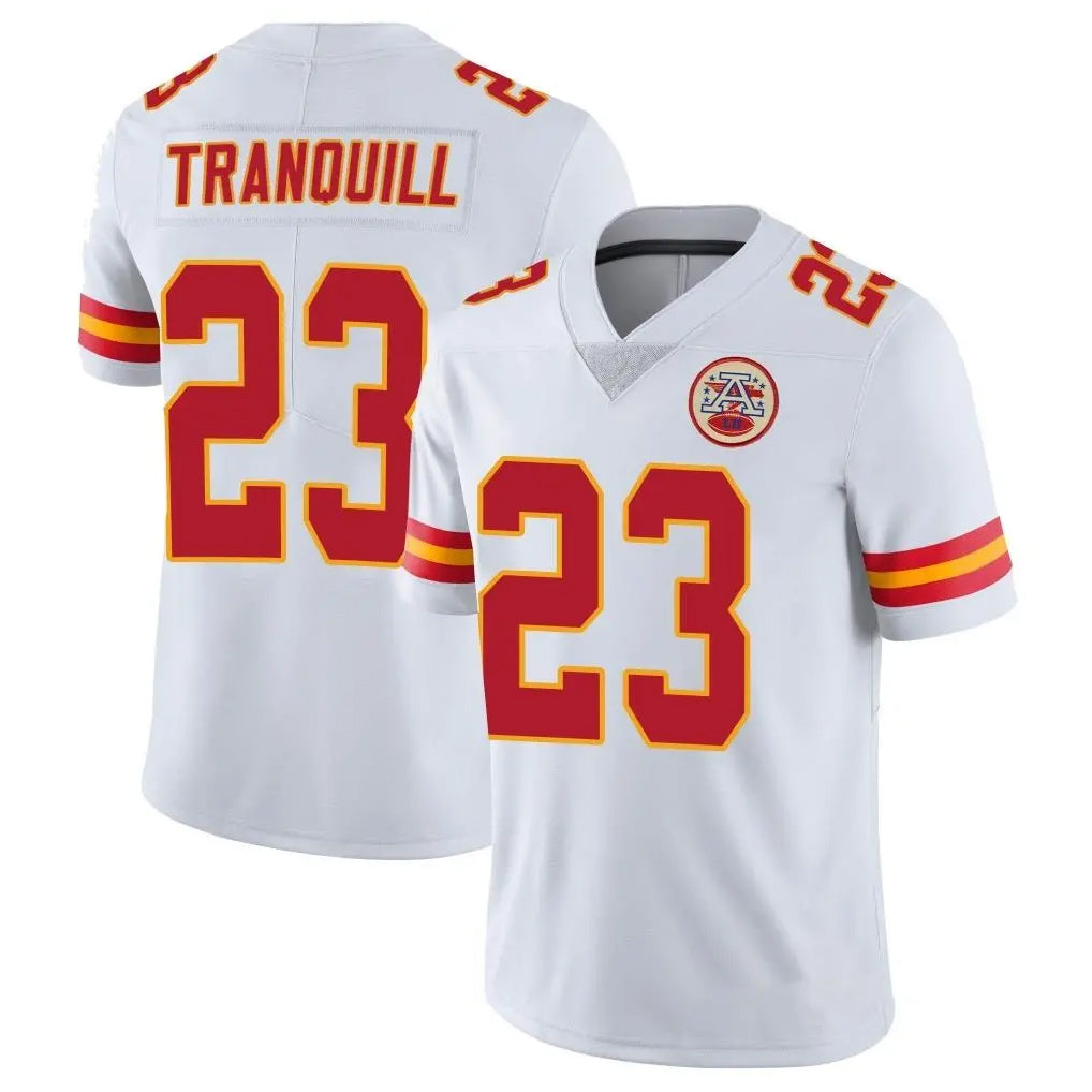 KC.Chiefs #23 Drue Tranquill Player White Limited Vapor Untouchable Home Game Ldoa Stitched Jerseys