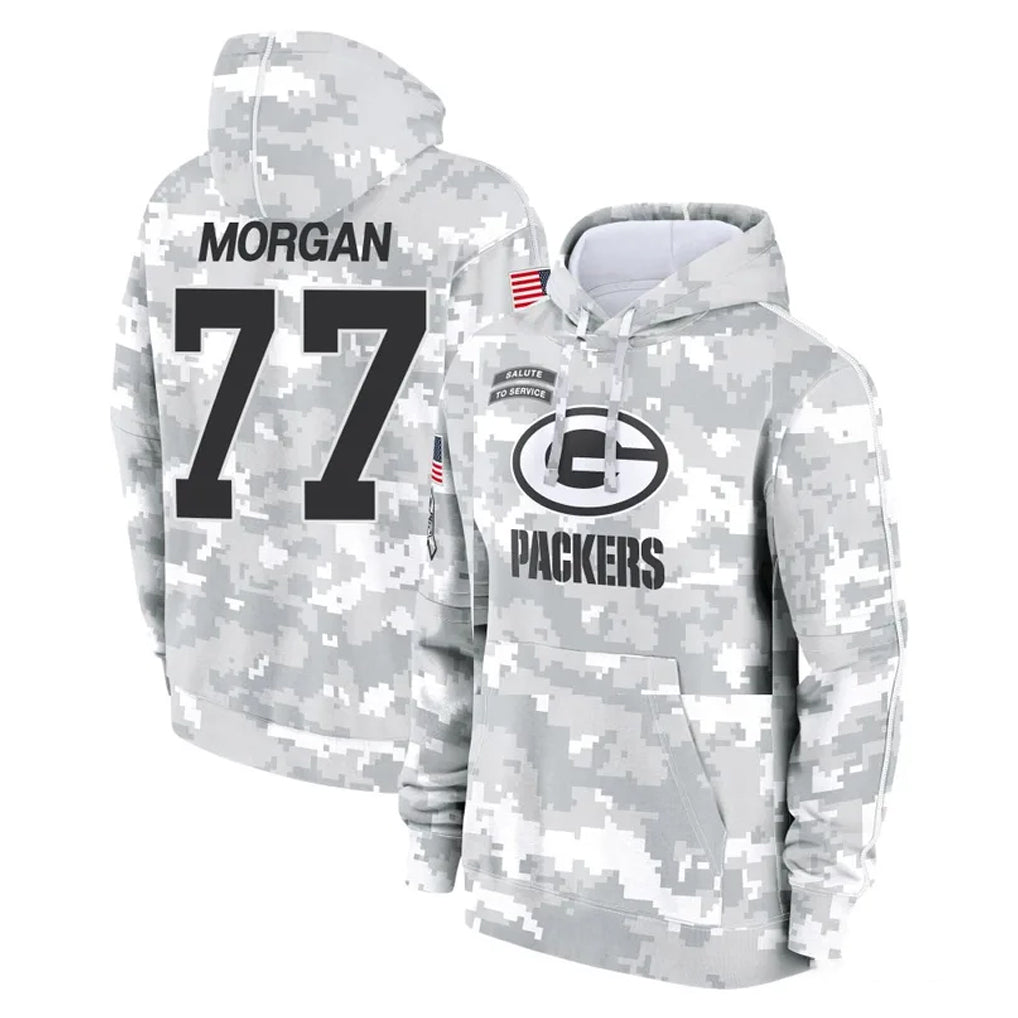 GB.Packers #77 Jordan Morgan Player Arctic Camo Salute to Service Hoodies Limited Game Ldoa Stitched Jerseys