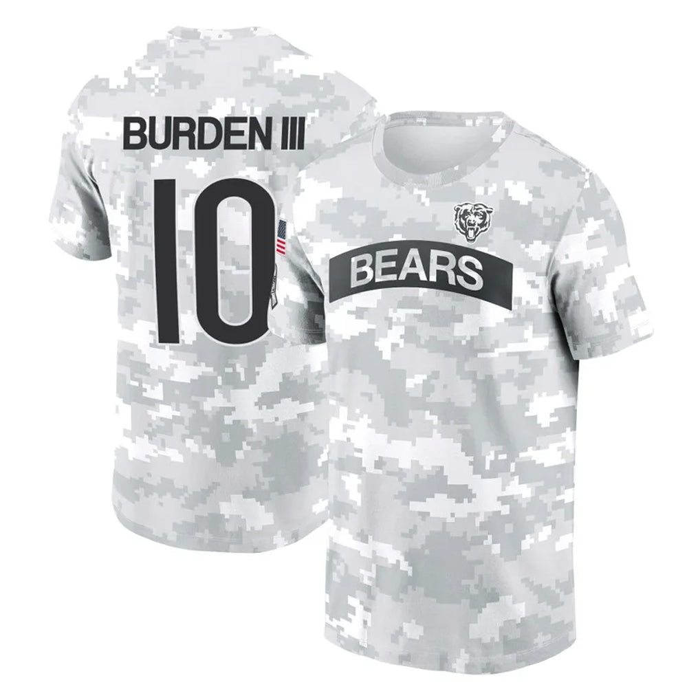C.Bears #10 Luther Burden III Player Arctic Camo Salute to Service Performance T-Shirt Limited Ldoa Stitched Jerseys