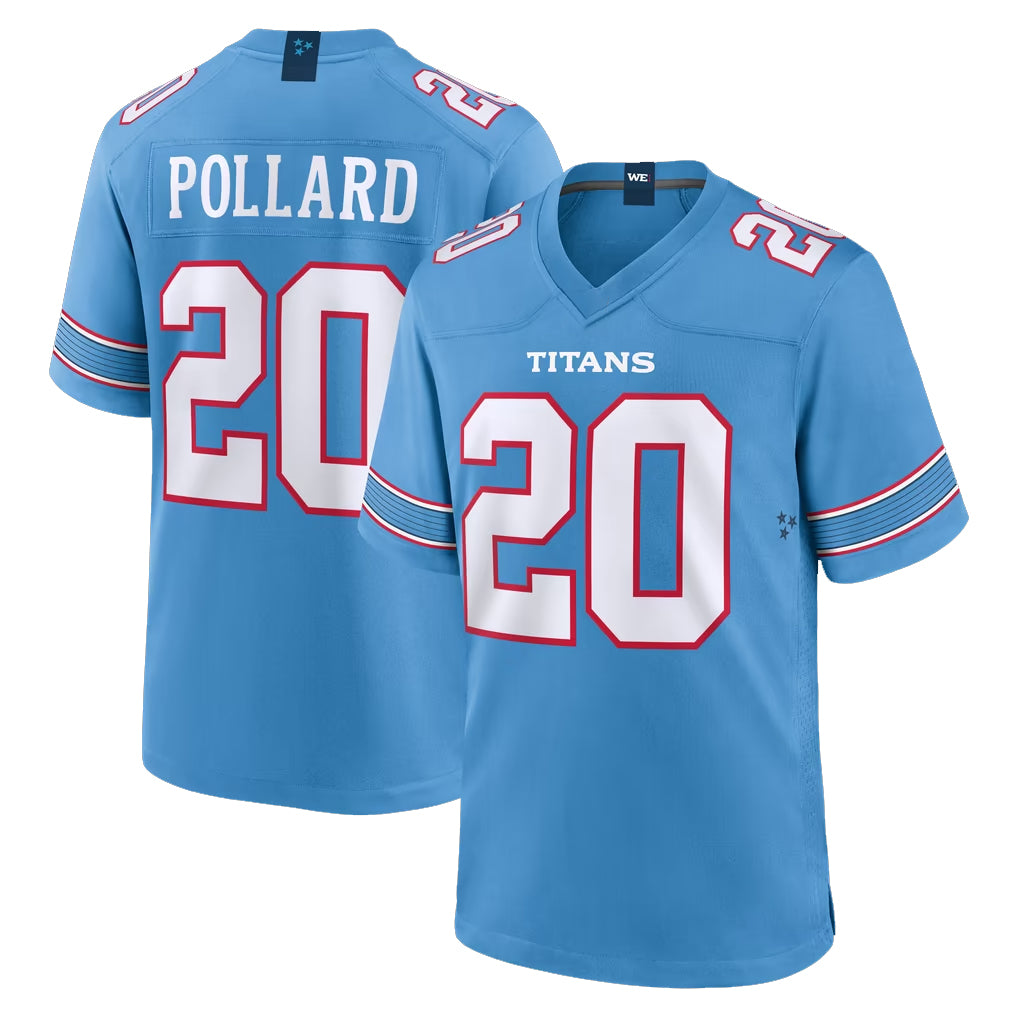 T.Titans #20 Tony Pollard Player Light Blue 2026 Game Home Ldoa Stitched Jerseys