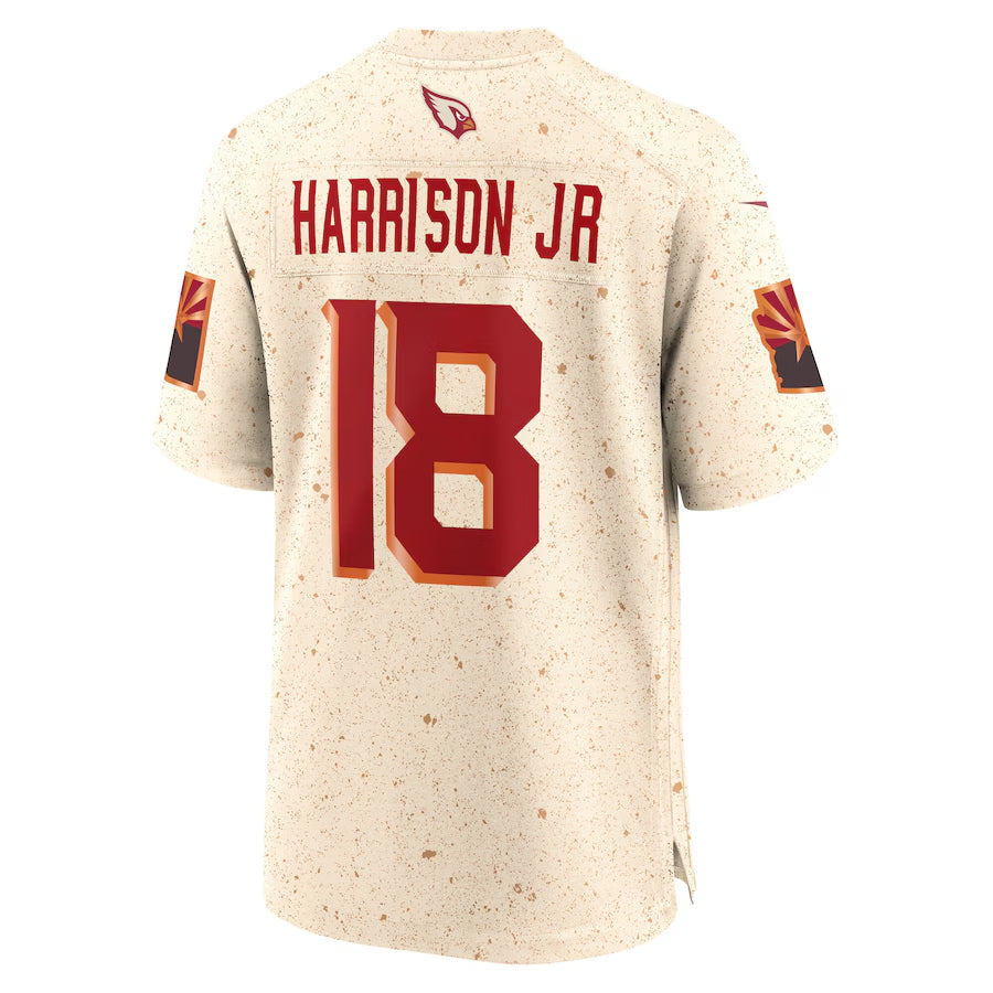 A.Cardinals #18 Marvin Harrison Jr. Player Cream Rivalries Collection Game Ldoa Stitched Jerseys