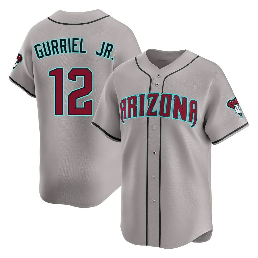 A.Diamondbacks #12 Lourdes Gurriel Jr Player Gray Road Limited Home Game Ldoa Stitched Jerseys