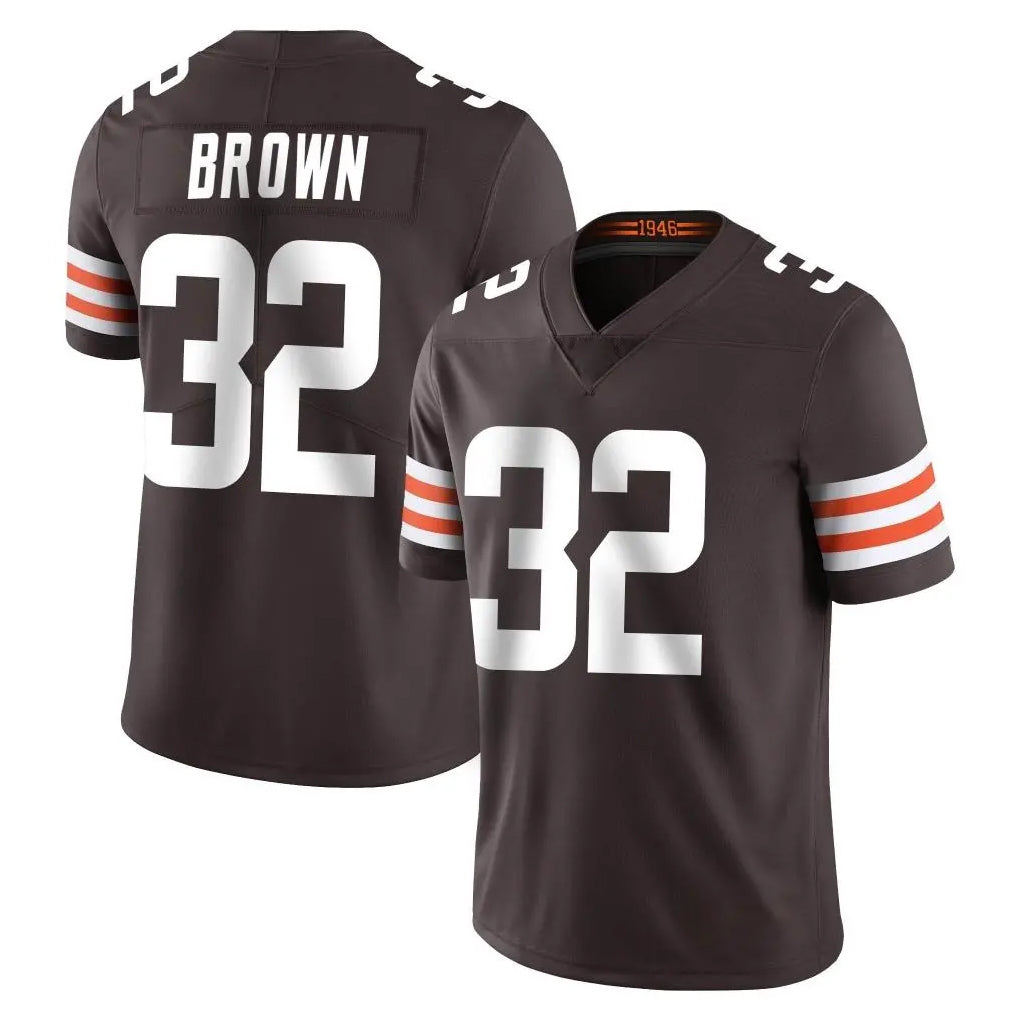 C.Browns #32 Jim Brown Player Brown Color Vapor Untouchable Limited Home Game Ldoa Stitched Jerseys