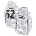 B.Ravens #52 Ray Lewis Player Arctic Camo Salute To Service Hoodie Ldoa Stitched Jerseys