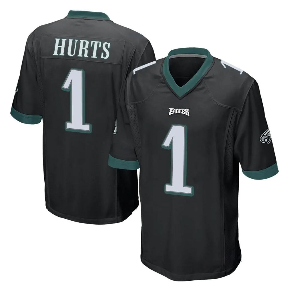P.Eagles #1 Jalen Hurts Player Black Home Game Ldoa Stitched Jerseys