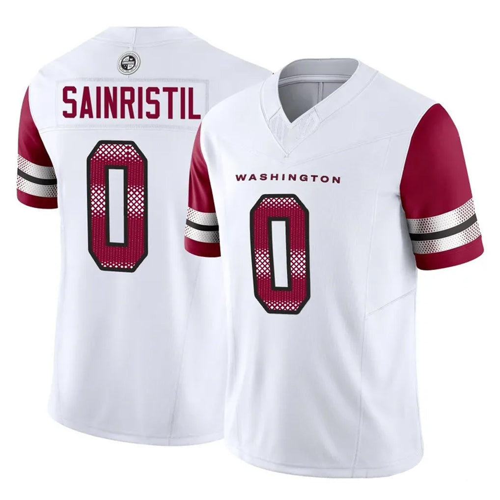 W.Commanders #0 Mike Sainristil Player White Vapor F.U.S.E. Limited Home Game Ldoa Stitched Jerseys