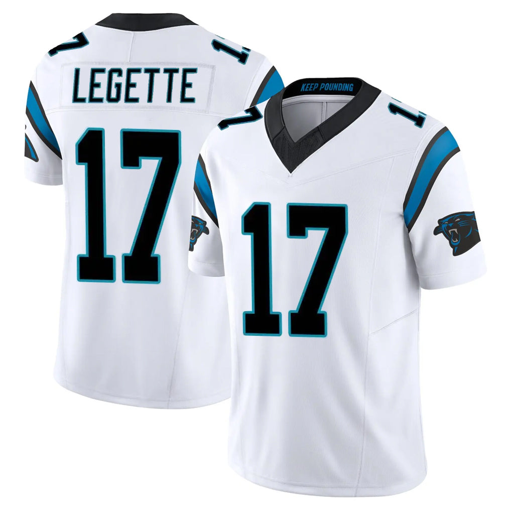 C.Panthers #17 Xavier Legette Player White Vapor F.U.S.E. Limited Home Game Ddoa Ldoa Stitched Jerseys