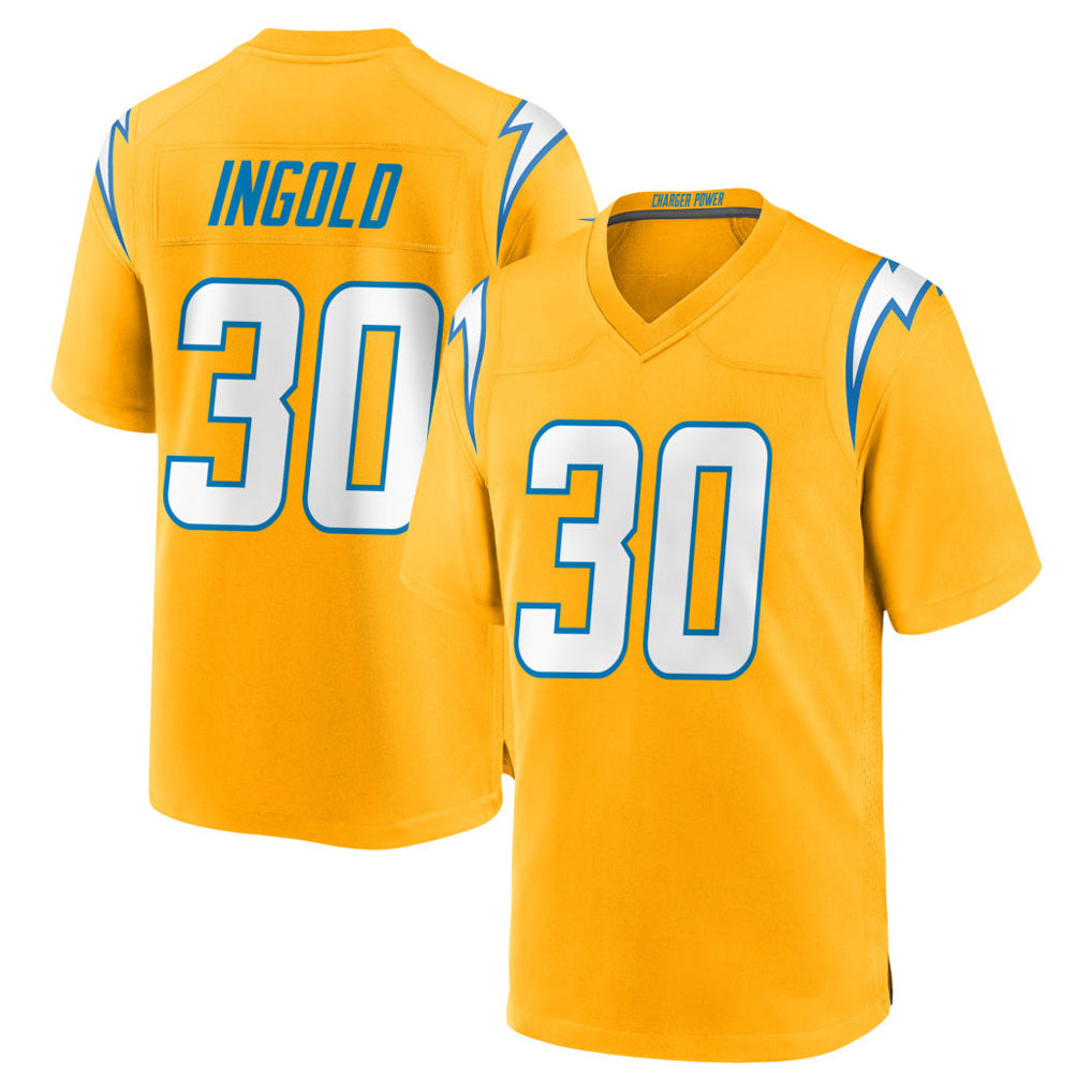 LA.Chargers #30 Alec Ingold Player Gold Home Game Ldoa Stitched Jerseys