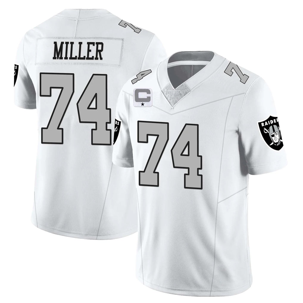 LV.Raiders #74 Kolton Miller Player White Vapor Limited Home Game Ldoa Stitched Jerseys