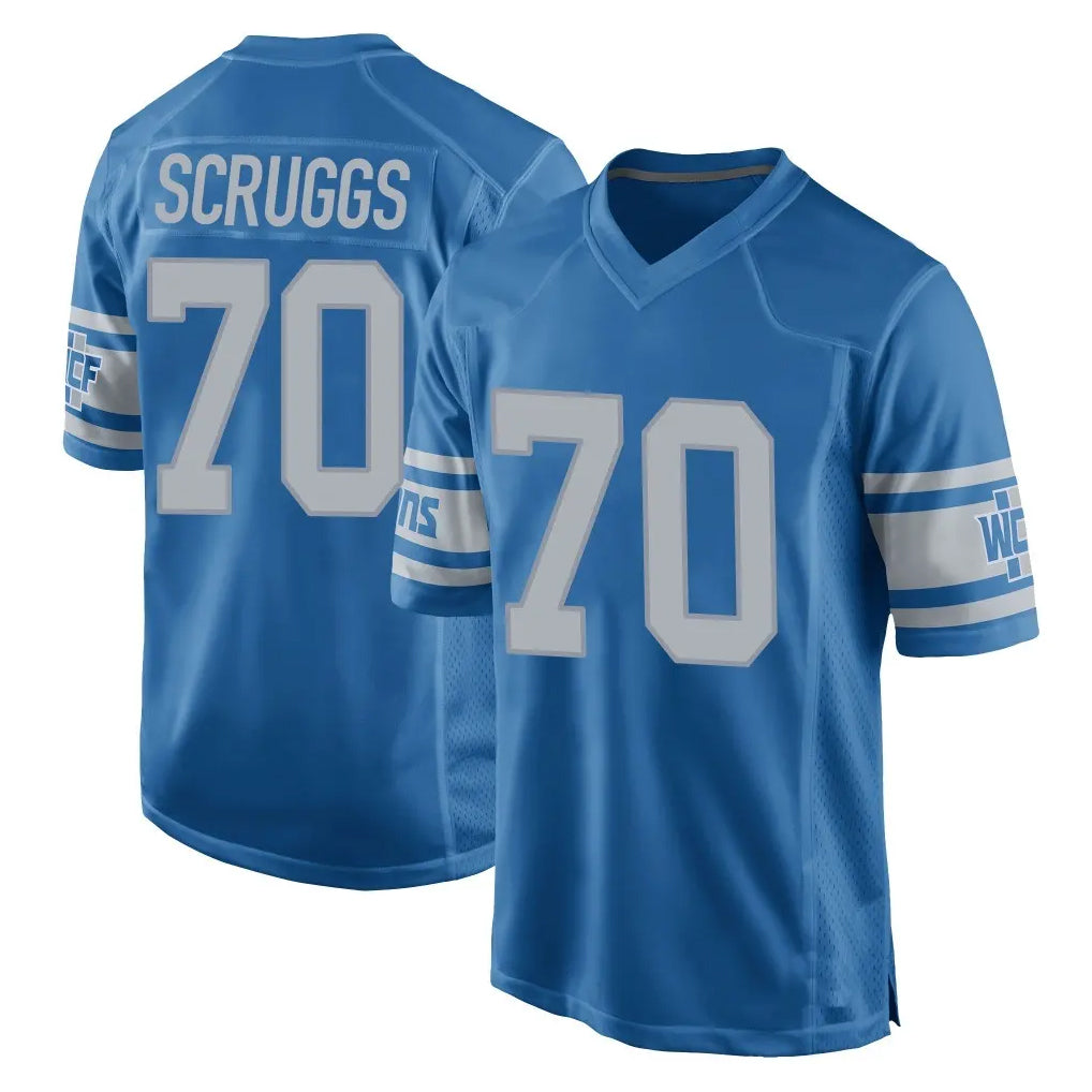 D.Lions #70 Juice Scruggs Player Blue Vapor Untouchable Throwback Game Ldoa Stitched Jerseys