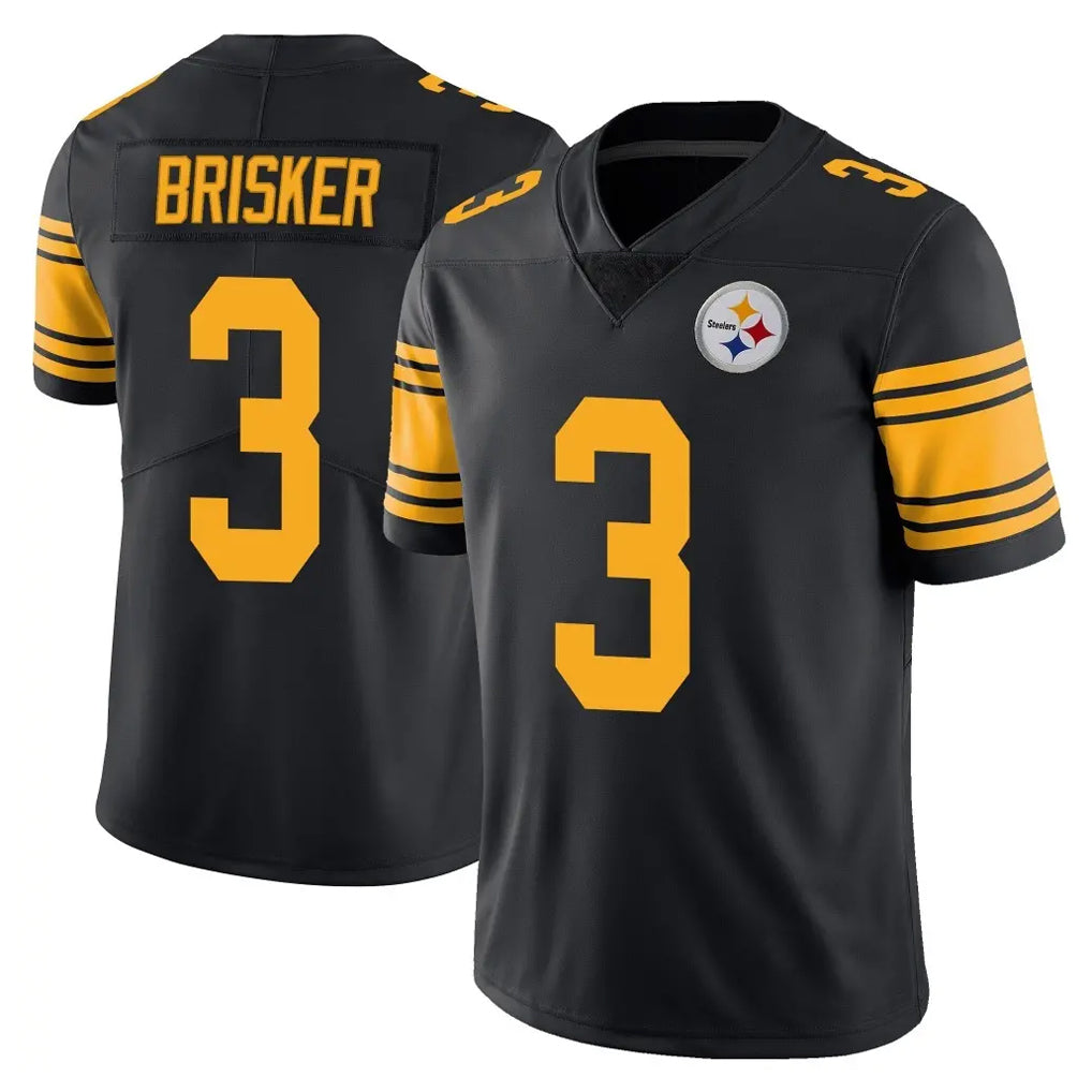 P.Steelers #3 Jaquan Brisker Player Black Limited Color Rush Home Game Ldoa Stitched Jerseys