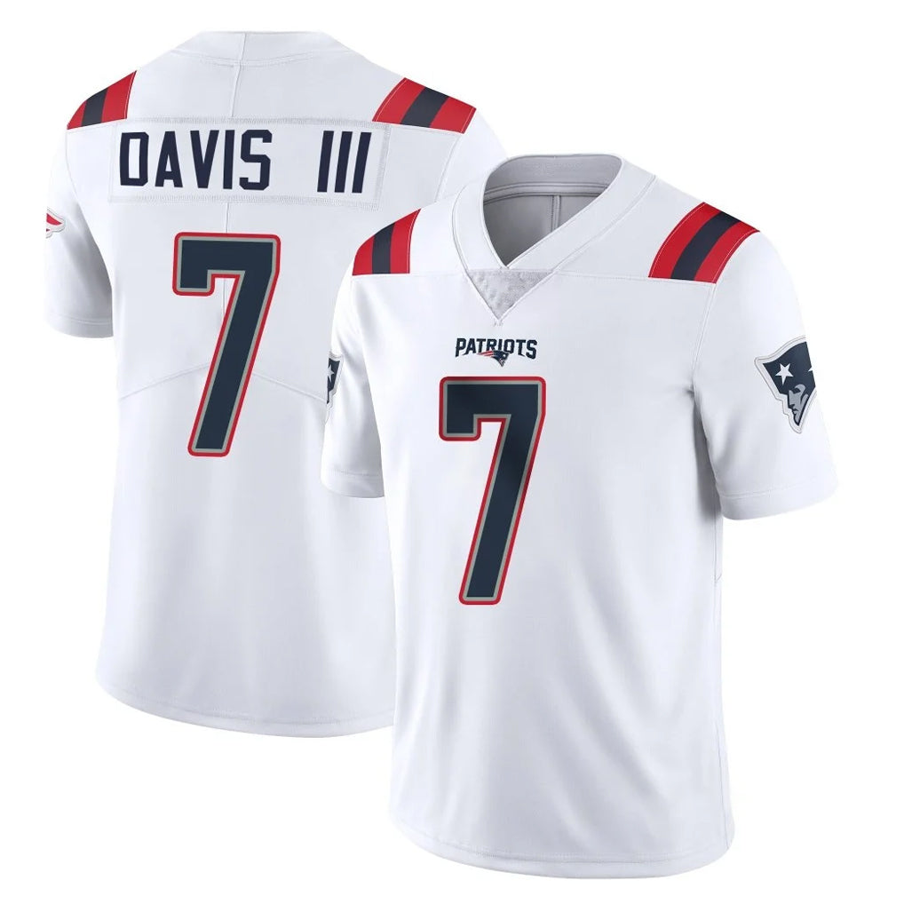 NE.Patriots #7 Carlton Davis III Player White Vapor Untouchable Home Game Ldoa Stitched Jerseys
