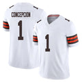 C.Browns #1 KC Concepcion Player White Vapor F.U.S.E. Limited Home Game Ldoa Stitched Jerseys