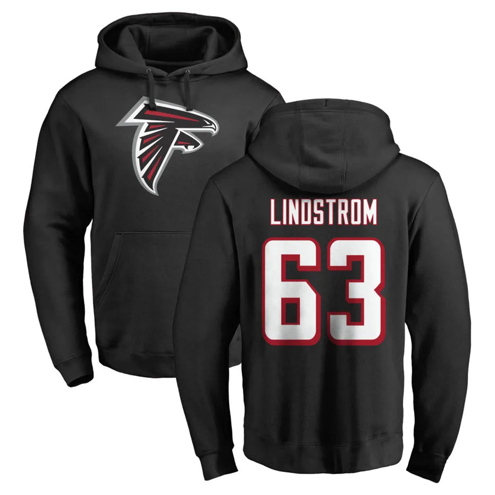 A.Falcons #63 Chris Lindstrom Player Black Salute to Service Hoodies Ldoa Stitched Jerseys