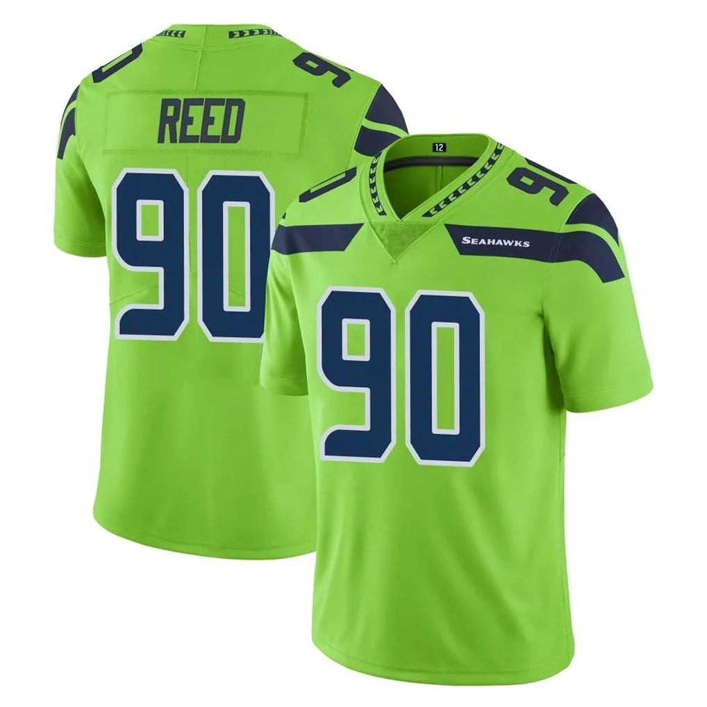 S.Seahawks #90 Jarran Reed Player Green Limited Color Rush Home Game Ldoa Stitched Jerseys