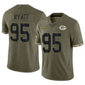 GB.Packers #95 Devonte Wyatt Player Olive Salute To Service Limited Ldoa Stitched Jerseys