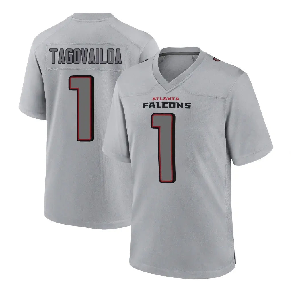 A.Falcons #1 Tua Tagovailoa Player Gray Fashion Home Game Ldoa Stitched Jerseys