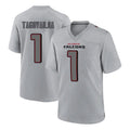 A.Falcons #1 Tua Tagovailoa Player Gray Fashion Home Game Ldoa Stitched Jerseys