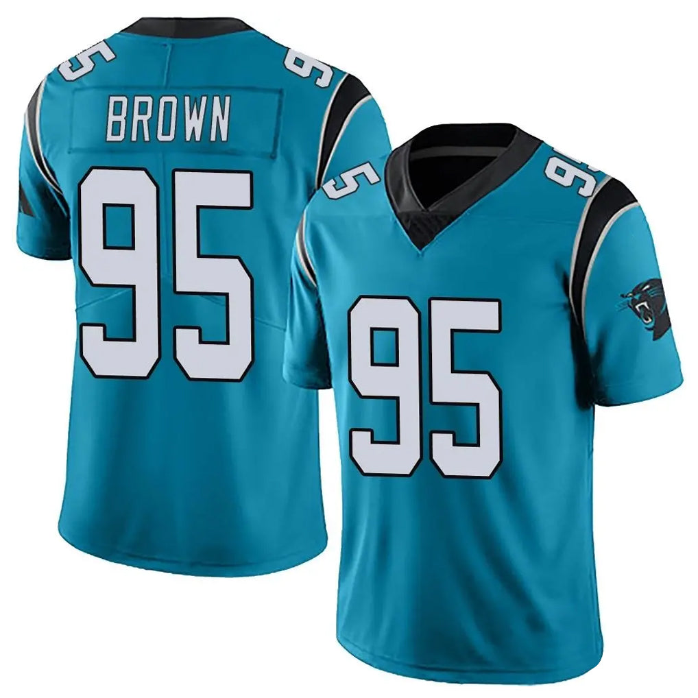 C.Panthers #95 Derrick Brown Player Blue Vapor Untouchable Limited Game Ldoa Stitched Jerseys