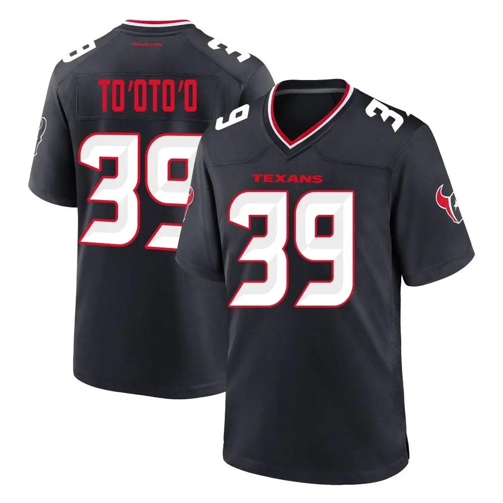 H.Texans #39 Henry To'oTo'o Player Navy Team Home Game Ldoa Stitched Jerseys