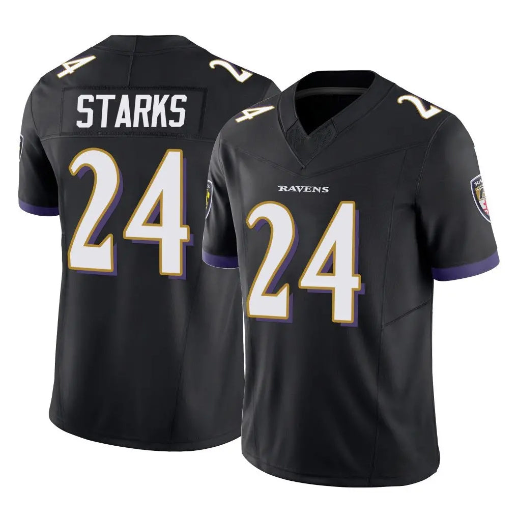 B.Ravens #24 Malaki Starks Player Black Vapor F.U.S.E. Limited Ldoa Stitched Jerseys