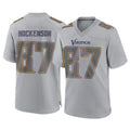 M.Vikings #87 T.J. Hockenson Player Gray Atmosphere Fashion Home Game Ldoa Stitched Jerseys
