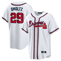 A.Braves #29 John Smoltz Player White Home Game Ldoa Stitched Jerseys
