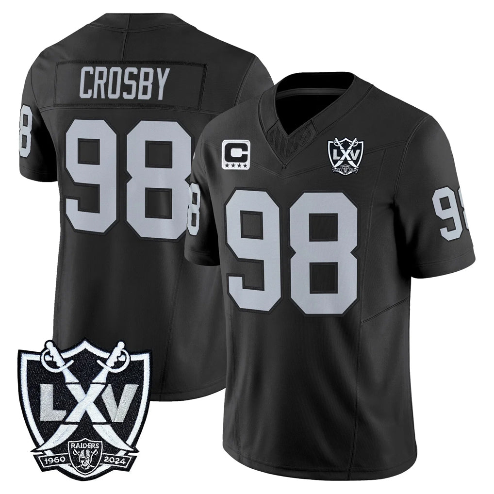 LV.Raiders #98 Maxx Crosby Player Black 2026 Vapor Limited Home Game Ldoa Stitched Jerseys